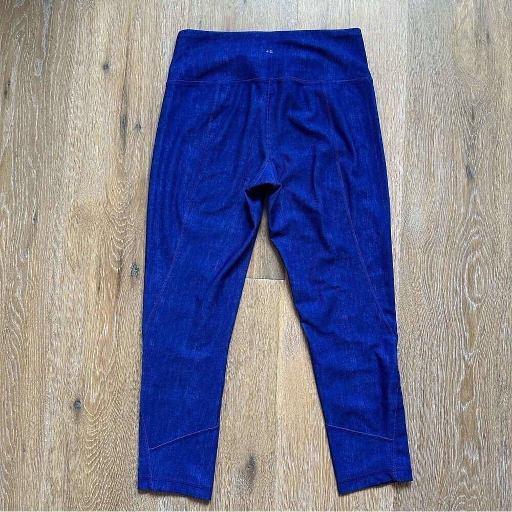 90 Degree By Reflex Indigo Blue Crop Yoga Leggings Athleisure Capri Pants - XS - Picture 6 of 9